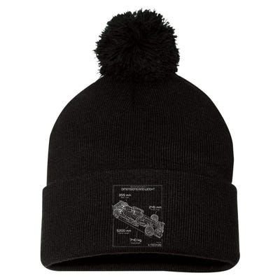 Formula Race Car Specifications Team Racing fan engineering Pom Pom 12in Knit Beanie