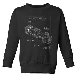 Formula Race Car Specifications Team Racing fan engineering Toddler Sweatshirt