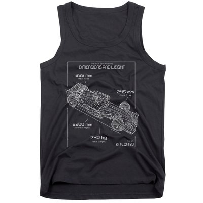 Formula Race Car Specifications Team Racing fan engineering Tank Top