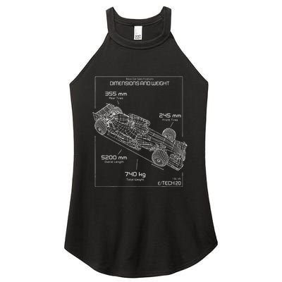 Formula Race Car Specifications Team Racing fan engineering Women's Perfect Tri Rocker Tank