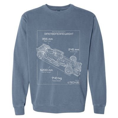 Formula Race Car Specifications Team Racing fan engineering Garment-Dyed Sweatshirt