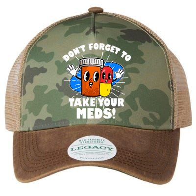 Funny Retro Cartoon Don't Forget To Take Your Meds Legacy Tie Dye Trucker Hat