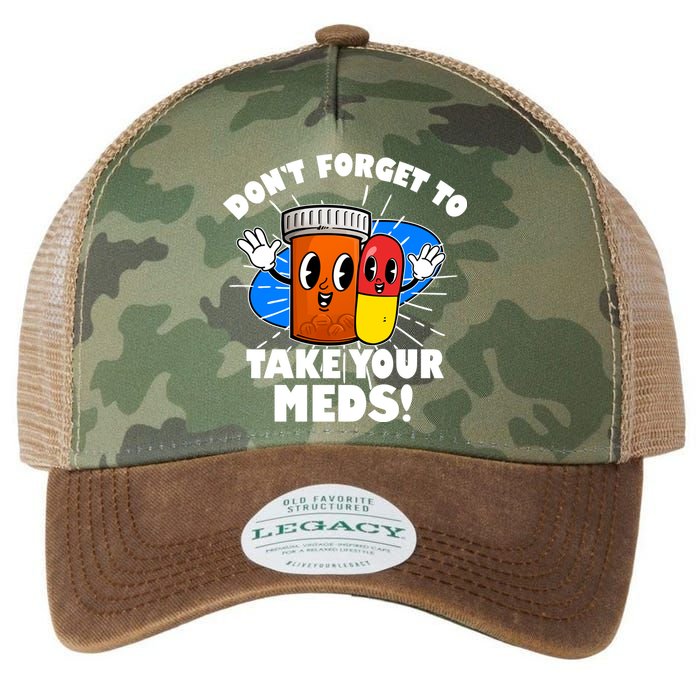 Funny Retro Cartoon Don't Forget To Take Your Meds Legacy Tie Dye Trucker Hat