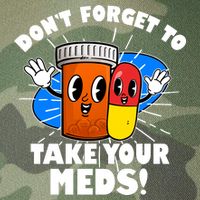 Funny Retro Cartoon Don't Forget To Take Your Meds Legacy Tie Dye Trucker Hat