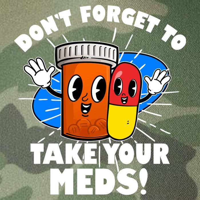 Funny Retro Cartoon Don't Forget To Take Your Meds Legacy Tie Dye Trucker Hat