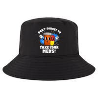 Funny Retro Cartoon Don't Forget To Take Your Meds Cool Comfort Performance Bucket Hat