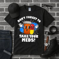 Funny Retro Cartoon Don't Forget To Take Your Meds Tall T-Shirt
