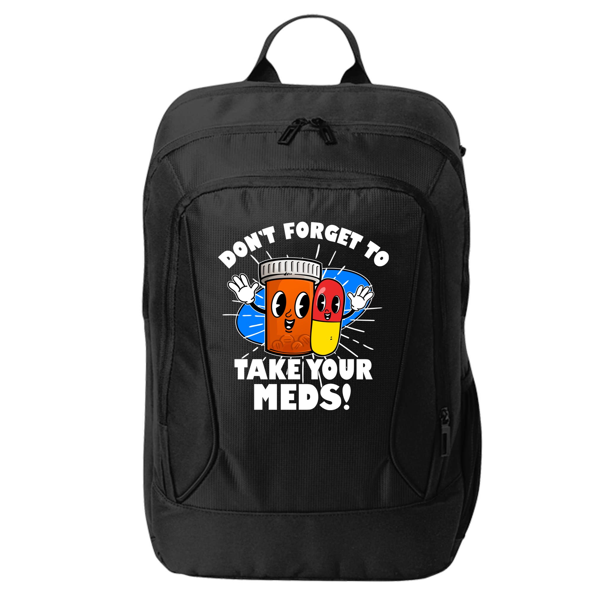 Funny Retro Cartoon Don't Forget To Take Your Meds City Backpack