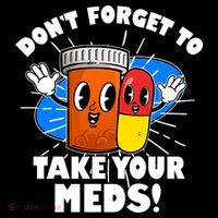 Funny Retro Cartoon Don't Forget To Take Your Meds Sustainable Bucket Hat