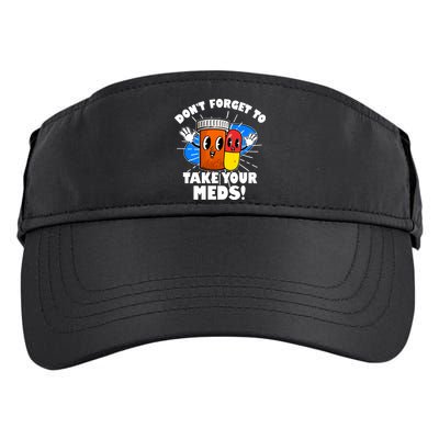Funny Retro Cartoon Don't Forget To Take Your Meds Adult Drive Performance Visor