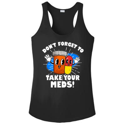 Funny Retro Cartoon Don't Forget To Take Your Meds Ladies PosiCharge Competitor Racerback Tank