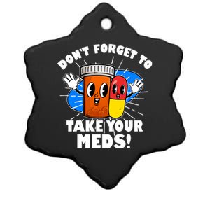 Funny Retro Cartoon Don't Forget To Take Your Meds Ceramic Star Ornament