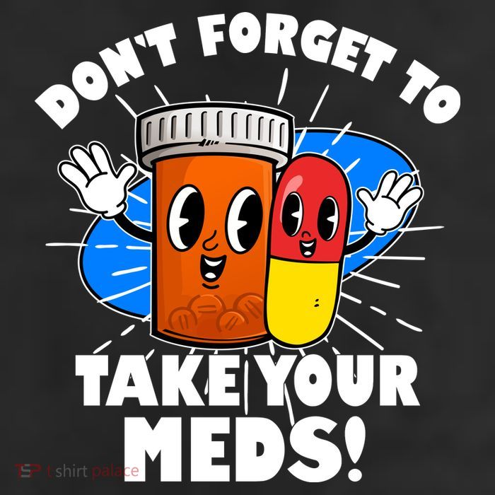 Funny Retro Cartoon Don't Forget To Take Your Meds 25L Jumbo Tote
