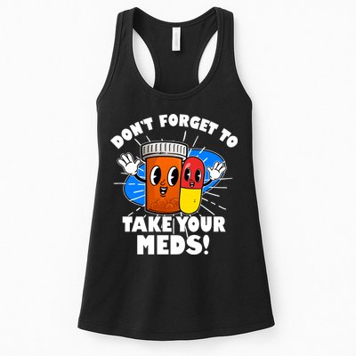 Funny Retro Cartoon Don't Forget To Take Your Meds Womens Tank Top