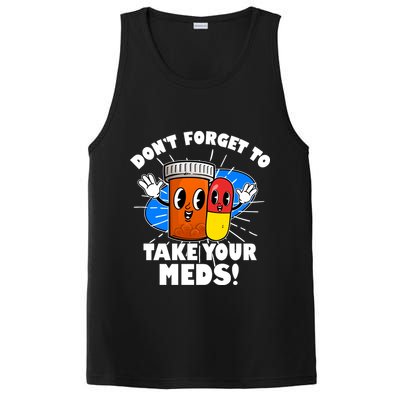 Funny Retro Cartoon Don't Forget To Take Your Meds PosiCharge Competitor Tank