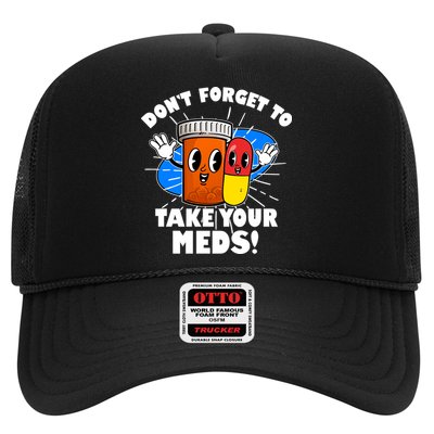 Funny Retro Cartoon Don't Forget To Take Your Meds Trucker Hat