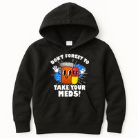 Funny Retro Cartoon Don't Forget To Take Your Meds Kids Hoodie