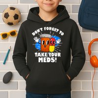 Funny Retro Cartoon Don't Forget To Take Your Meds Kids Hoodie