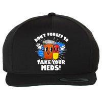 Funny Retro Cartoon Don't Forget To Take Your Meds Wool Snapback Cap