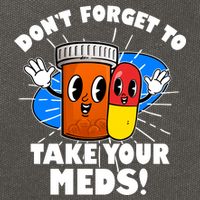 Funny Retro Cartoon Don't Forget To Take Your Meds Cotton Canvas Backpack