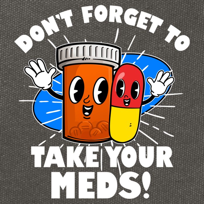 Funny Retro Cartoon Don't Forget To Take Your Meds Cotton Canvas Backpack