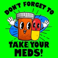 Funny Retro Cartoon Don't Forget To Take Your Meds Bag