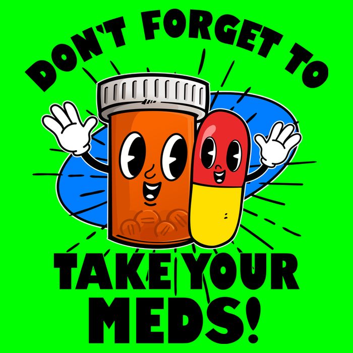 Funny Retro Cartoon Don't Forget To Take Your Meds Bag