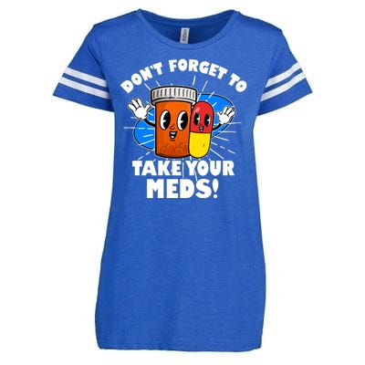 Funny Retro Cartoon Don't Forget To Take Your Meds Enza Ladies Jersey Football T-Shirt