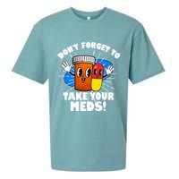 Funny Retro Cartoon Don't Forget To Take Your Meds Sueded Cloud Jersey T-Shirt