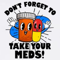 Funny Retro Cartoon Don't Forget To Take Your Meds Garment-Dyed Sweatshirt