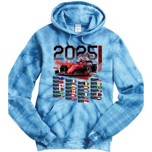 Formula Racing Calendar 2025 Schedule G.R.A.N.D P.R.I.X Circuit Tie Dye Hoodie