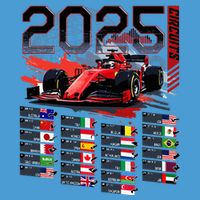 Formula Racing Calendar 2025 Schedule G.R.A.N.D P.R.I.X Circuit Tie Dye Hoodie