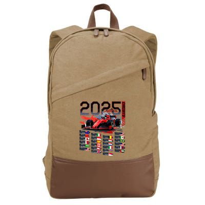 Formula Racing Calendar 2025 Schedule G.R.A.N.D P.R.I.X Circuit Cotton Canvas Backpack