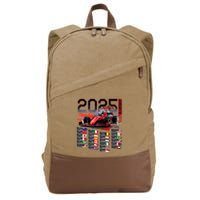 Formula Racing Calendar 2025 Schedule G.R.A.N.D P.R.I.X Circuit Cotton Canvas Backpack