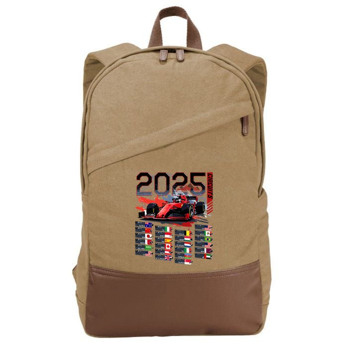 Formula Racing Calendar 2025 Schedule G.R.A.N.D P.R.I.X Circuit Cotton Canvas Backpack