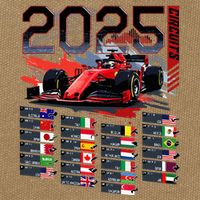 Formula Racing Calendar 2025 Schedule G.R.A.N.D P.R.I.X Circuit Cotton Canvas Backpack