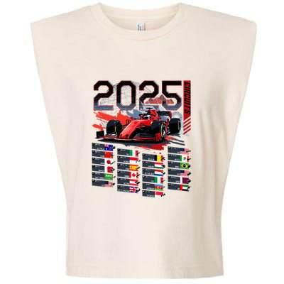 Formula Racing Calendar 2025 Schedule G.R.A.N.D P.R.I.X Circuit Garment-Dyed Women's Muscle Tee