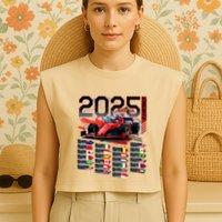 Formula Racing Calendar 2025 Schedule G.R.A.N.D P.R.I.X Circuit Garment-Dyed Women's Muscle Tee