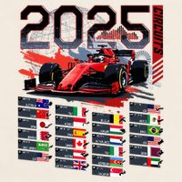 Formula Racing Calendar 2025 Schedule G.R.A.N.D P.R.I.X Circuit Garment-Dyed Women's Muscle Tee