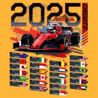 Formula Racing Calendar 2025 Schedule G.R.A.N.D P.R.I.X Circuit Pom Pom 12in Knit Beanie