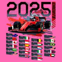 Formula Racing Calendar 2025 Schedule G.R.A.N.D P.R.I.X Circuit Stripe Pom Pom Beanie