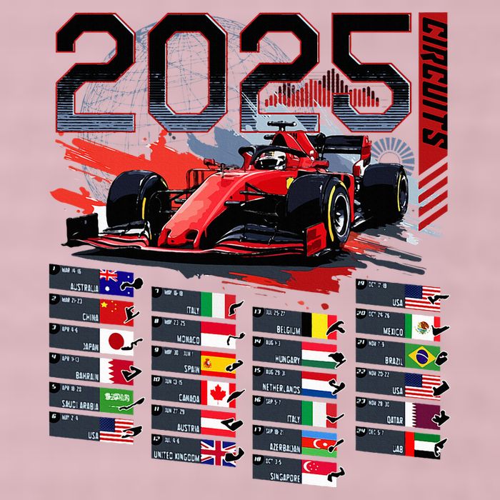 Formula Racing Calendar 2025 Schedule G.R.A.N.D P.R.I.X Circuit 25L Jumbo Tote