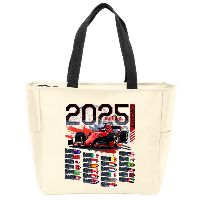 Formula Racing Calendar 2025 Schedule G.R.A.N.D P.R.I.X Circuit Zip Tote Bag