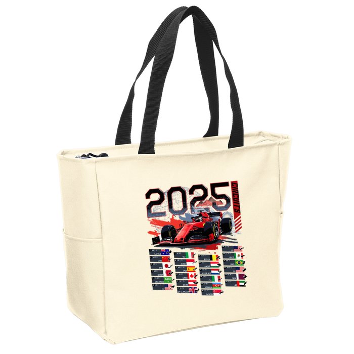 Formula Racing Calendar 2025 Schedule G.R.A.N.D P.R.I.X Circuit Zip Tote Bag