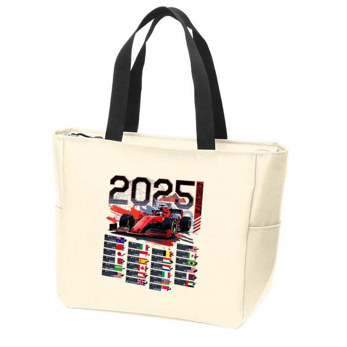 Formula Racing Calendar 2025 Schedule G.R.A.N.D P.R.I.X Circuit Zip Tote Bag