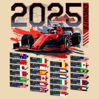 Formula Racing Calendar 2025 Schedule G.R.A.N.D P.R.I.X Circuit Zip Tote Bag