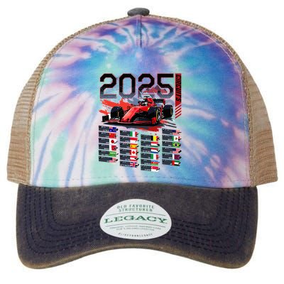 Formula Racing Calendar 2025 Schedule G.R.A.N.D P.R.I.X Circuit Legacy Tie Dye Trucker Hat
