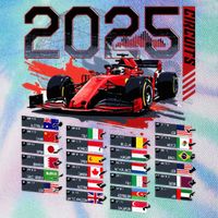 Formula Racing Calendar 2025 Schedule G.R.A.N.D P.R.I.X Circuit Legacy Tie Dye Trucker Hat