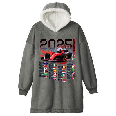 Formula Racing Calendar 2025 Schedule G.R.A.N.D P.R.I.X Circuit Hooded Wearable Blanket