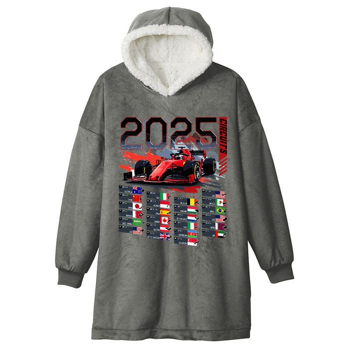Formula Racing Calendar 2025 Schedule G.R.A.N.D P.R.I.X Circuit Hooded Wearable Blanket